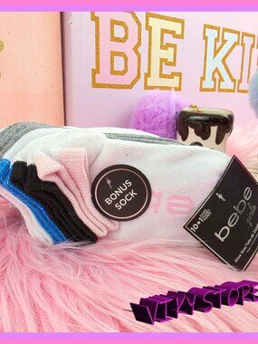 BEBE Socks Gray10 Pairs Girls 4-10 NEW!